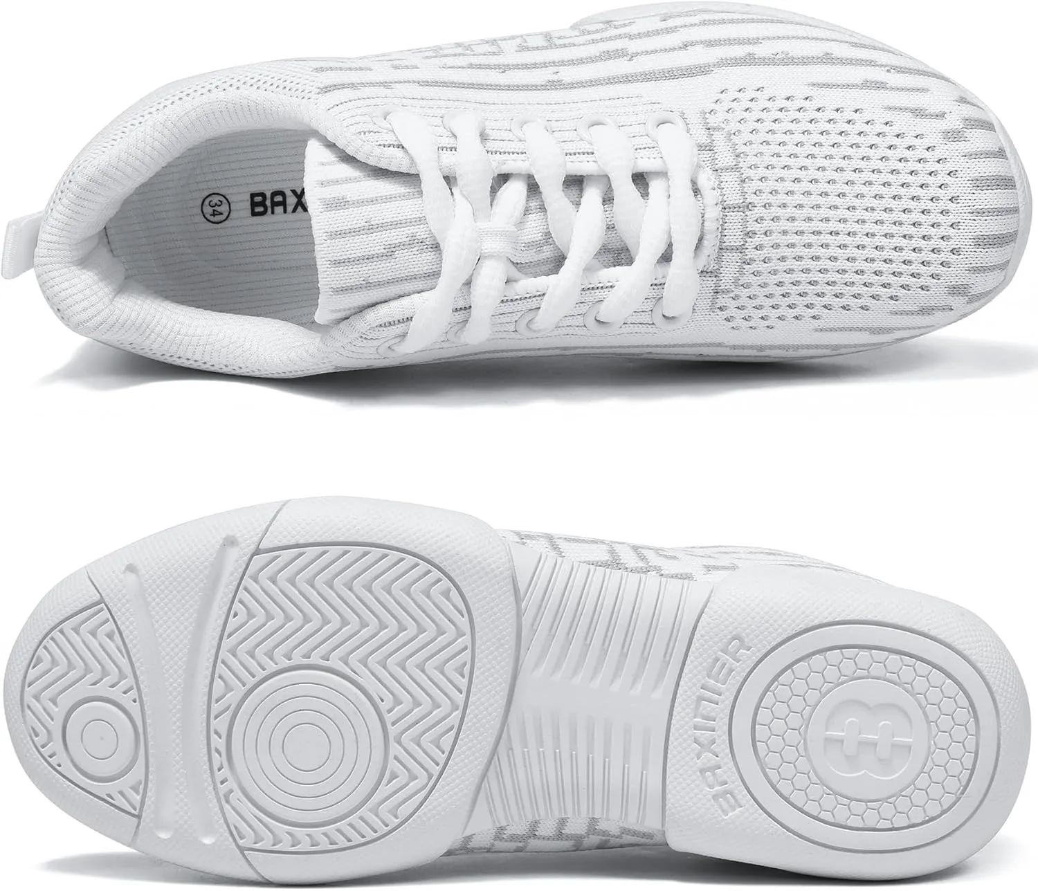 Girls Cheer Shoes White Cheerleading Lightweight Sneakers Kids Athletic Training Dancing Shoes