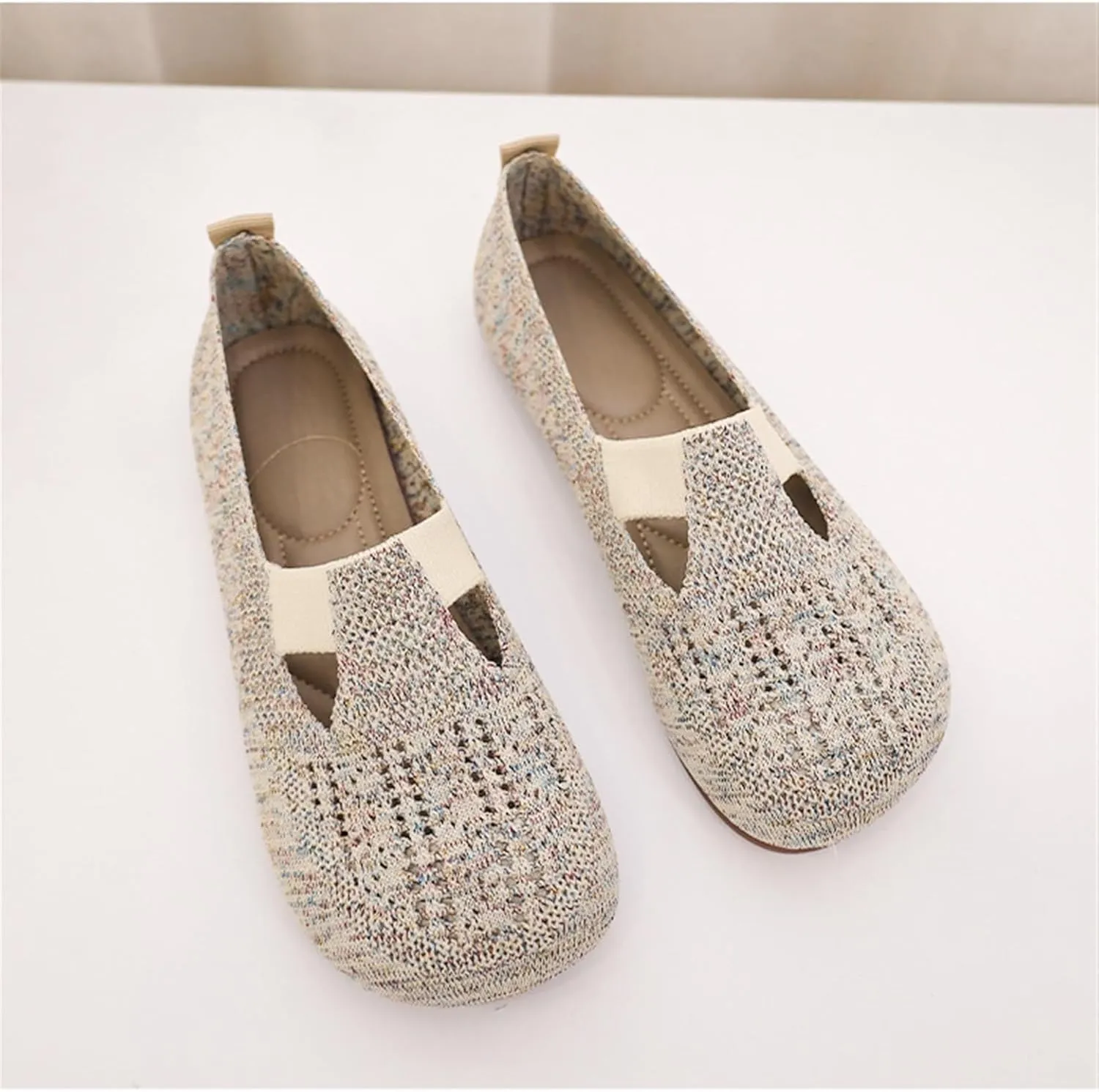 Loafers Casual Shoes Knits Sneakers Womens Dressy Loafers Slip On Shoes Comfort Casual Office Work Shoes Mocassins Shoes Flat Mother Shoe