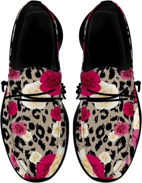 Loafers for Women Men Leopard Print Slip-on Shoes Floral Walking Shoes Gifts for Men Women