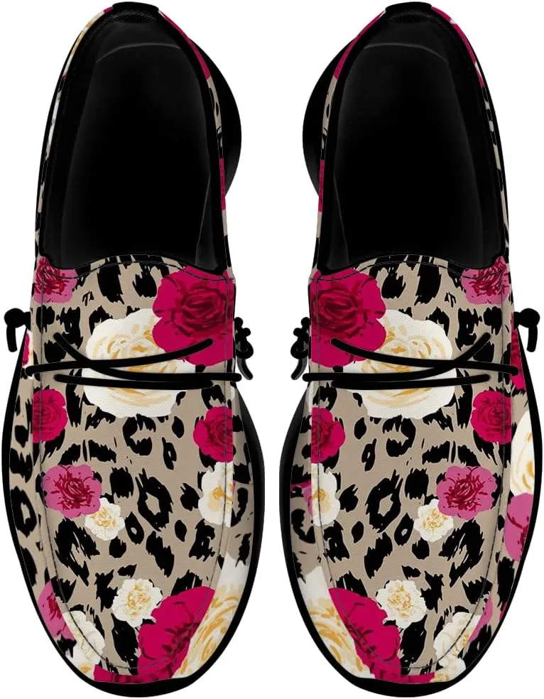 Loafers for Women Men Leopard Print Slip-on Shoes Floral Walking Shoes Gifts for Men Women