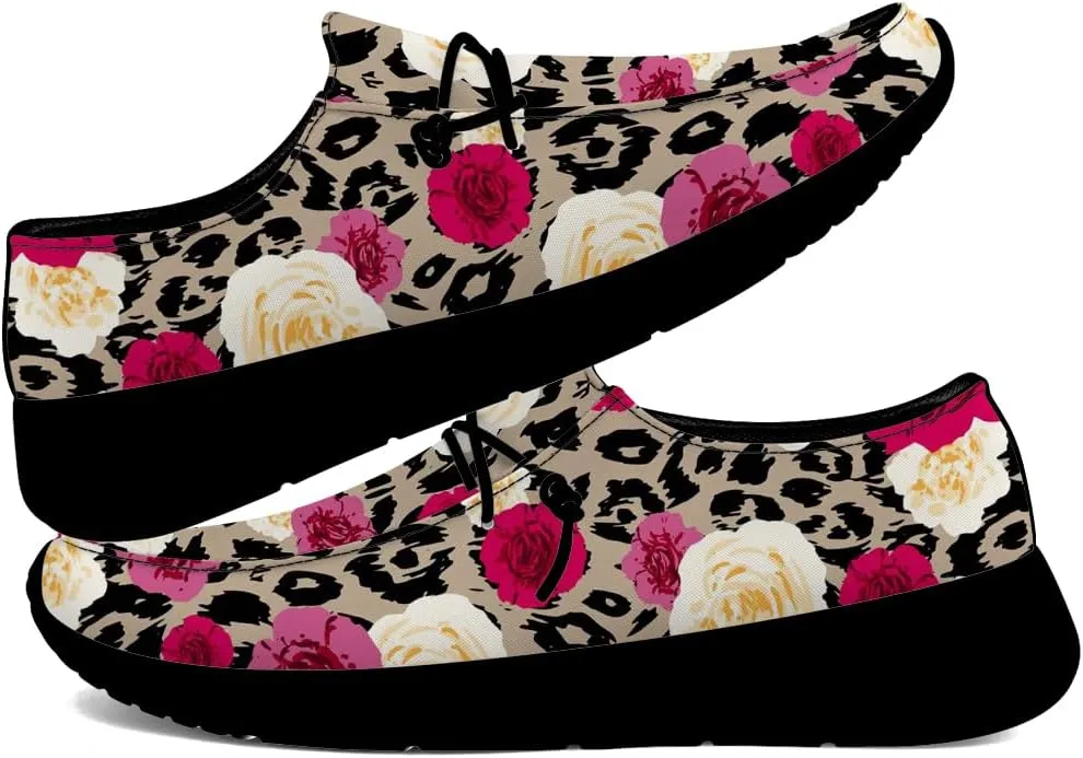 Loafers for Women Men Leopard Print Slip-on Shoes Floral Walking Shoes Gifts for Men Women