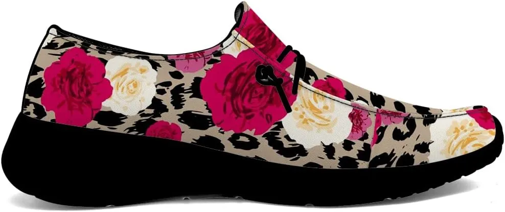 Loafers for Women Men Leopard Print Slip-on Shoes Floral Walking Shoes Gifts for Men Women