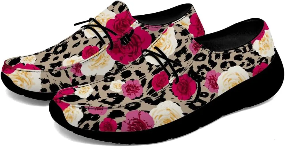 Loafers for Women Men Leopard Print Slip-on Shoes Floral Walking Shoes Gifts for Men Women