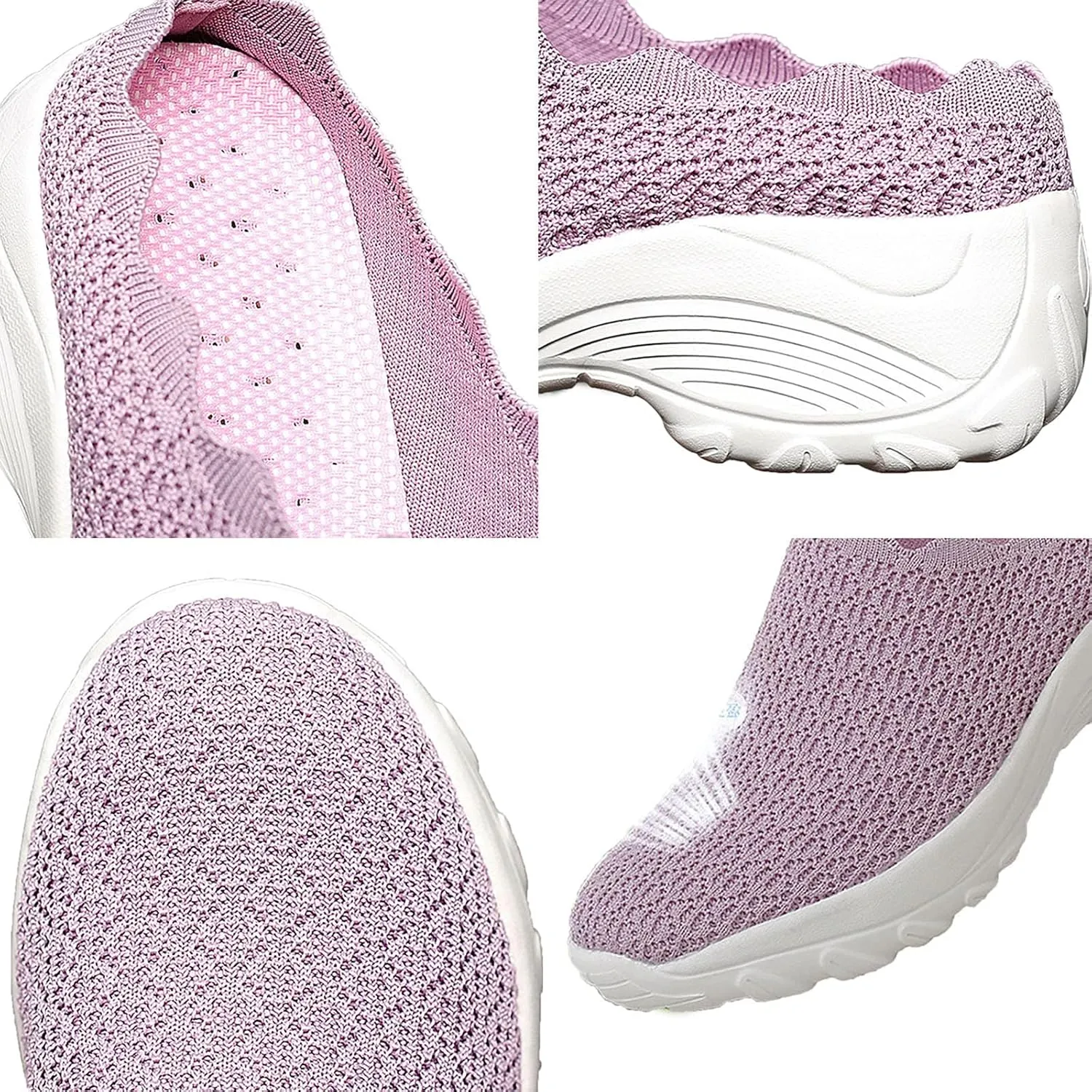 Slip On Shoes for Women Summer Fashion Wedge Shoes Breathable Fly Woven Mesh Shoes Arch Support Shoes
