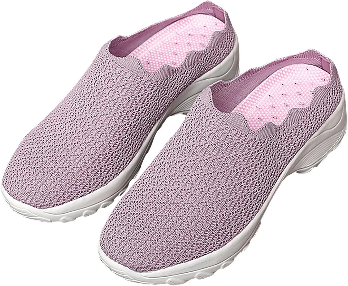 Slip On Shoes for Women Summer Fashion Wedge Shoes Breathable Fly Woven Mesh Shoes Arch Support Shoes