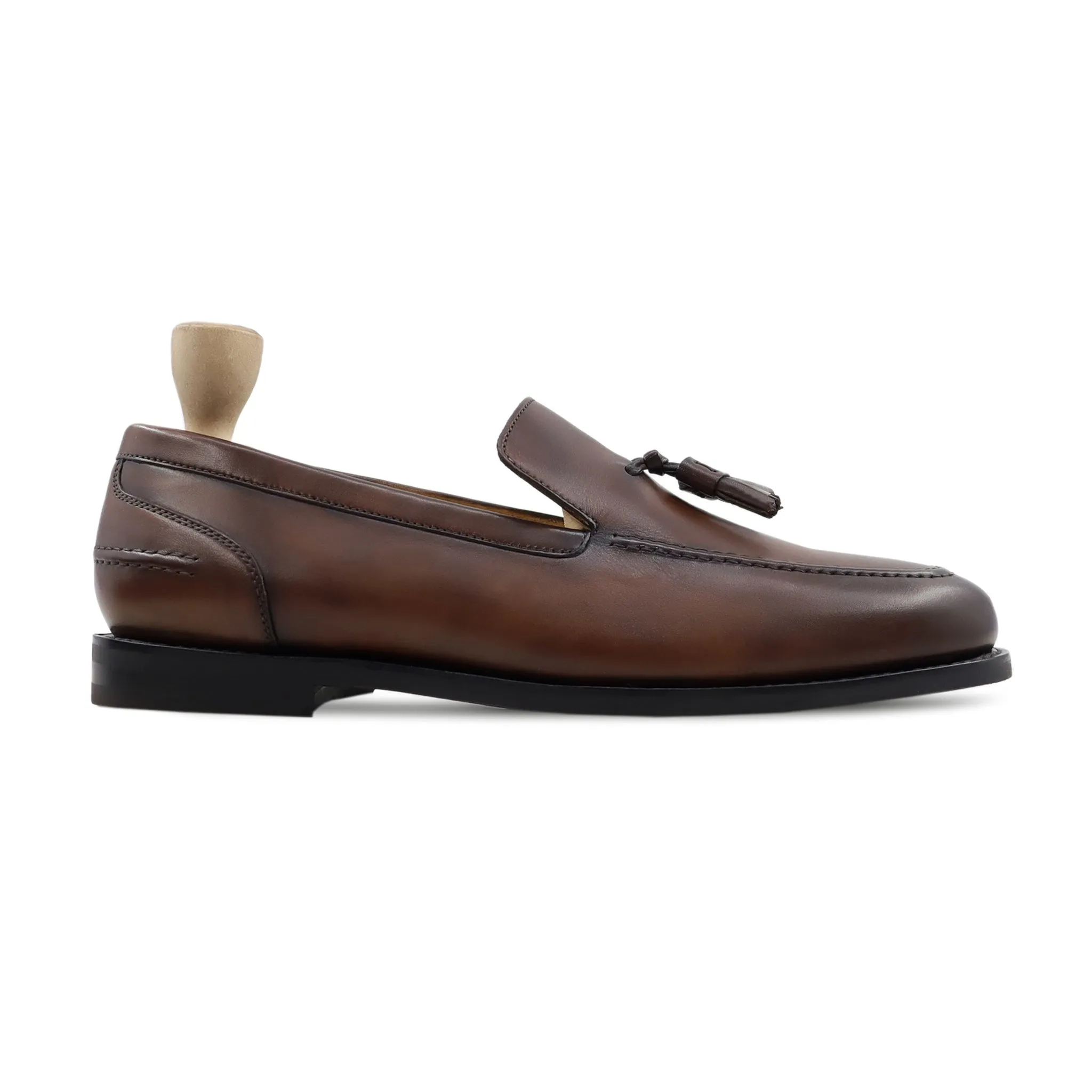 Tribov - Men's Brown Patina Calf Leather Loafer - Goodyear Welted