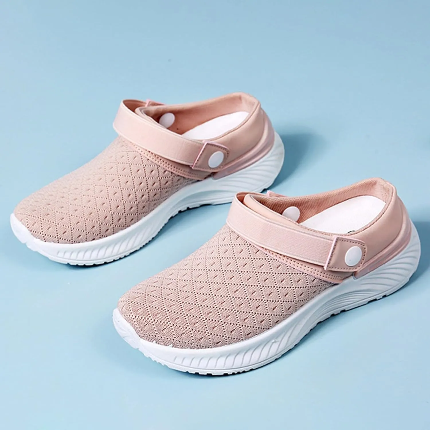 Women's Backless Walking Sneakers Summer Slip-on Walking Shoes Women Fashion Casual Shoes Slip On Walking Sneakers Steel Toe Tennis Shoe Loafers Dress Shoe