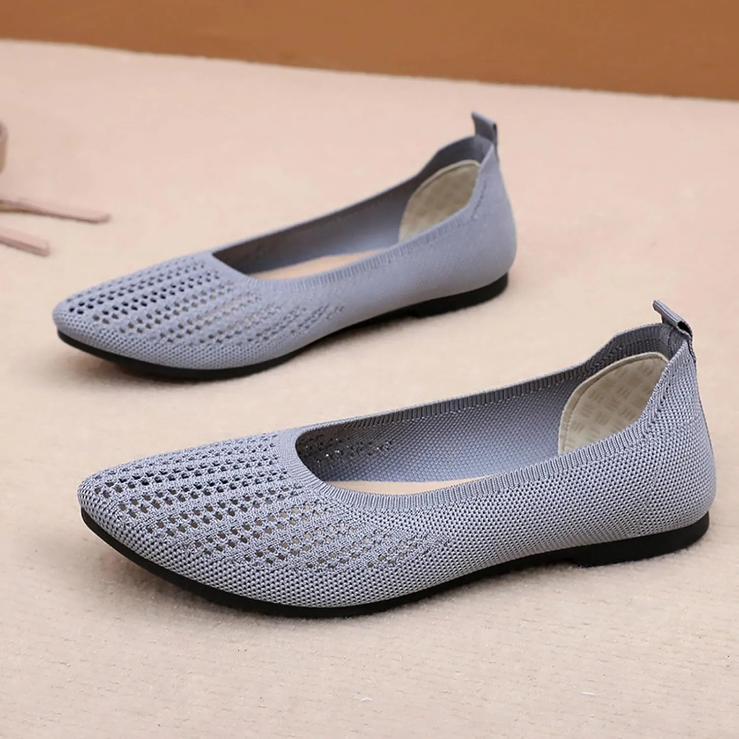 Women's Casual Slip On Ballet Comfortable Round Toe Walking Shoes for Everyday Wear with Soft Sole