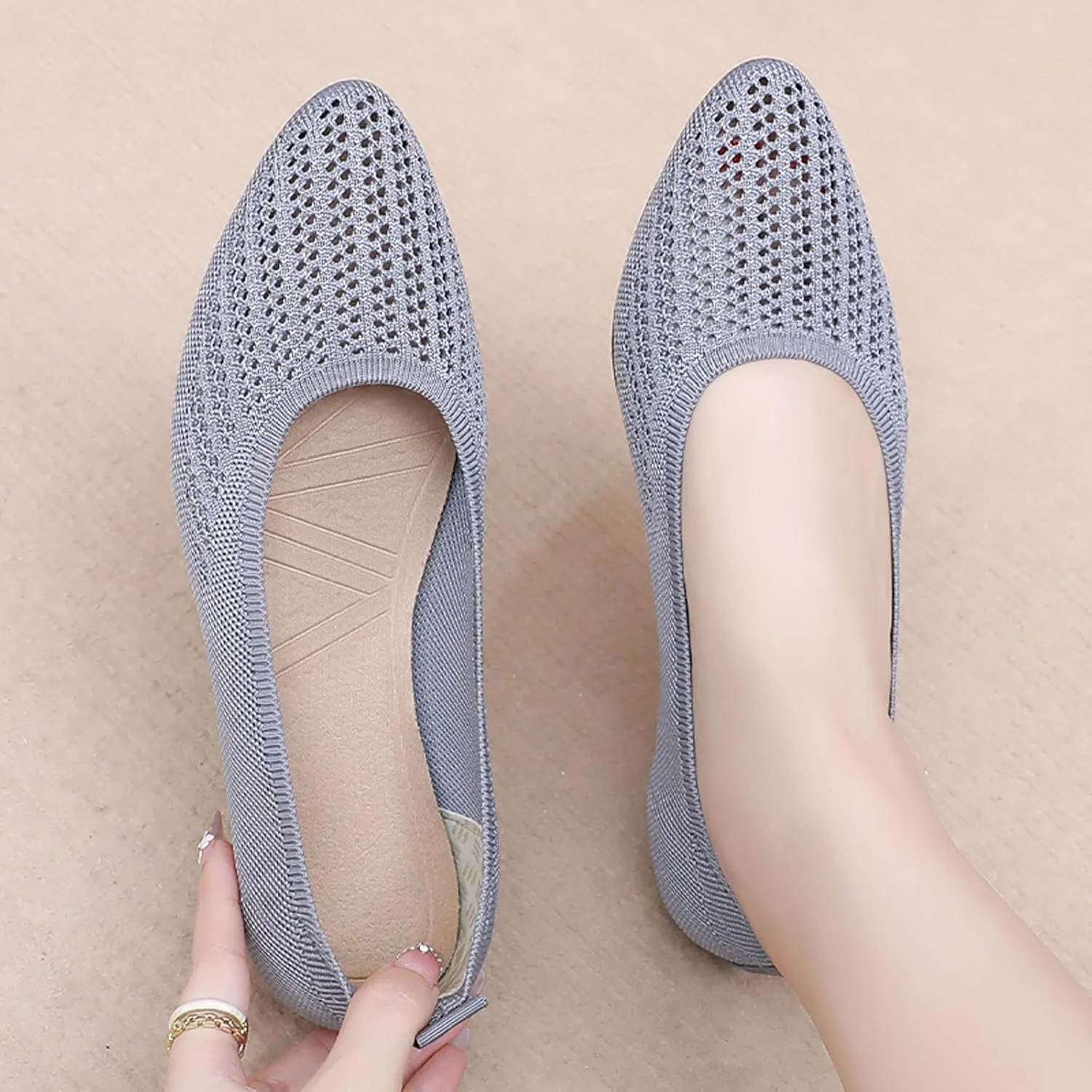 Women's Casual Slip On Ballet Comfortable Round Toe Walking Shoes for Everyday Wear with Soft Sole