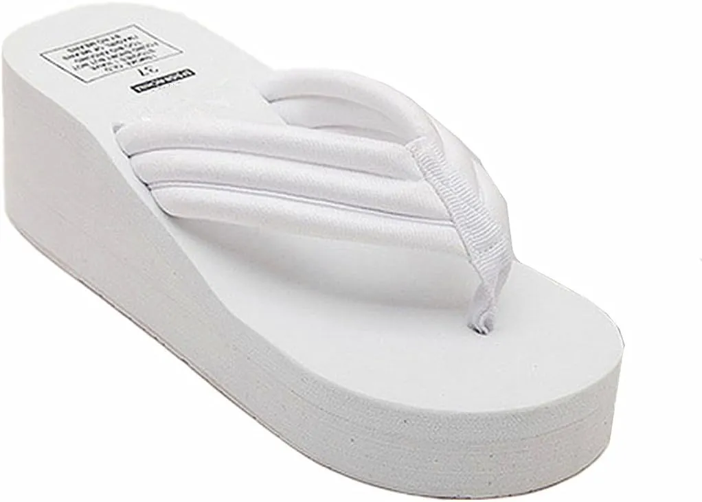 Womens Flip Flops Wedge Sandals High-Heeled Slippers