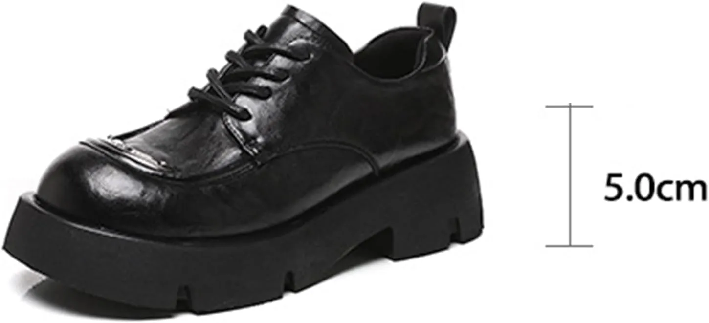 Women's Slip-On Loafers with Thick Soles - Business Casual Shoes, Versatile and Casual Black Dress Loafers for Women (Spring/Autumn)