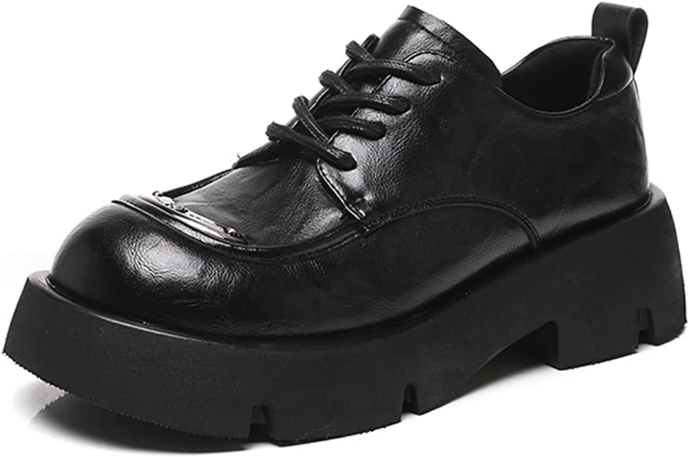 Women's Slip-On Loafers with Thick Soles - Business Casual Shoes, Versatile and Casual Black Dress Loafers for Women (Spring/Autumn)