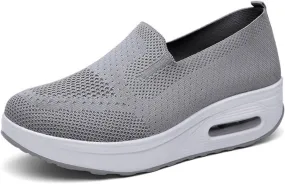 ZWRXW Diabetic Walking Shoes for Women Slip On Walking Running Shoes Slip-On Orthopedic Shoe with Arch Support Knit Upper Lightweight Sneaker for Swollen Feet Neuropathy,Plantar Fasciitis